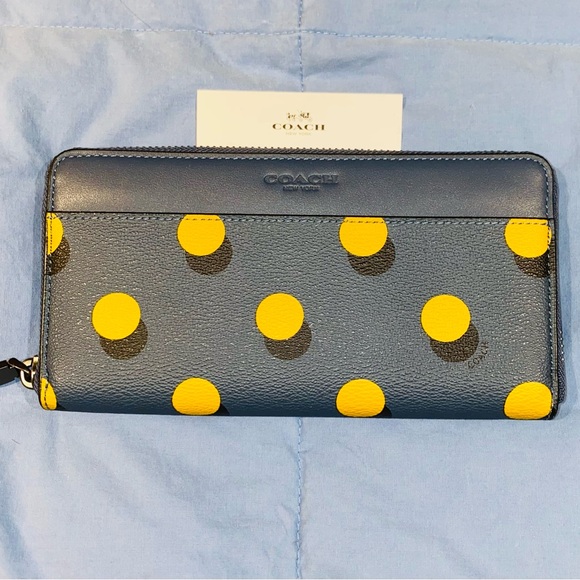 New - Coach Wallet…Navy Blue w/mustard color dots.
Fun & Playful!! - Picture 2 of 5